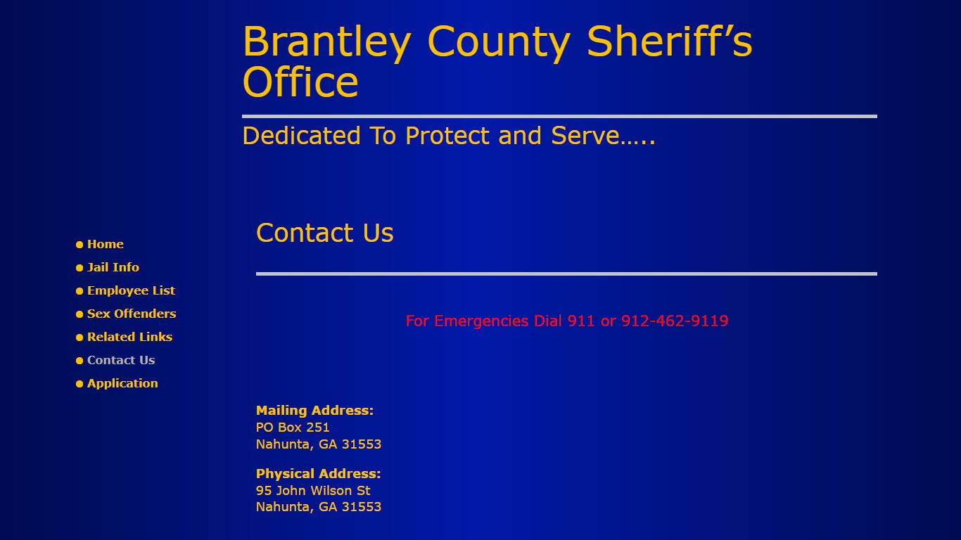 Contact Us | Brantley County Sheriff's Office